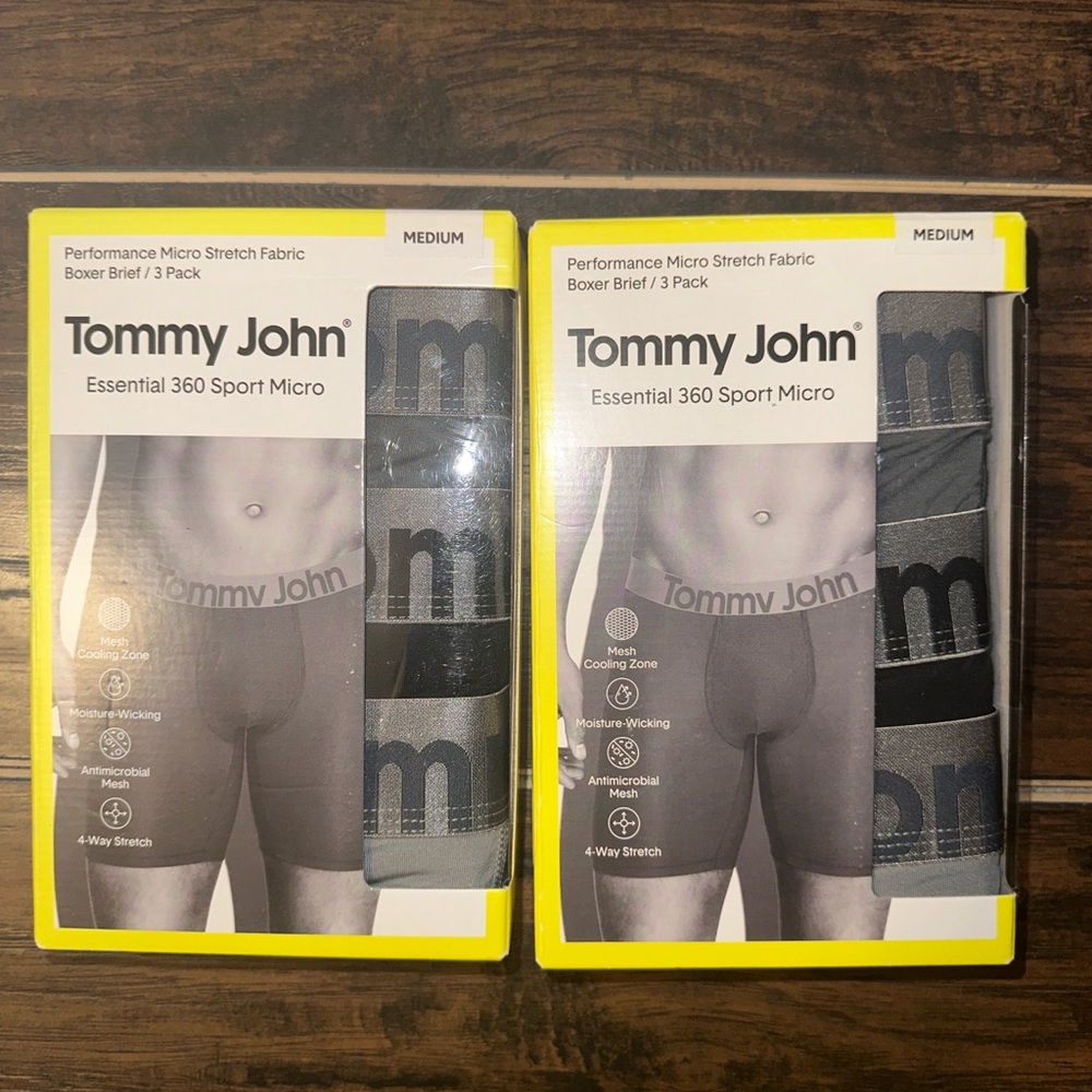 Tommy John Essential 360 Sport Micro Boxer Brief 3 Pack Men’s MEDIUM lot of 2